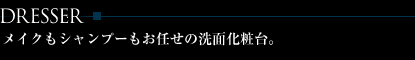 DRESSER
メイクもシャンプーもお任せの洗面化粧台。
