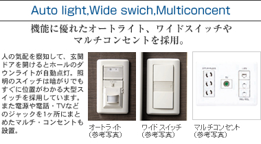 Auto light,Wide swich,Multiconcent